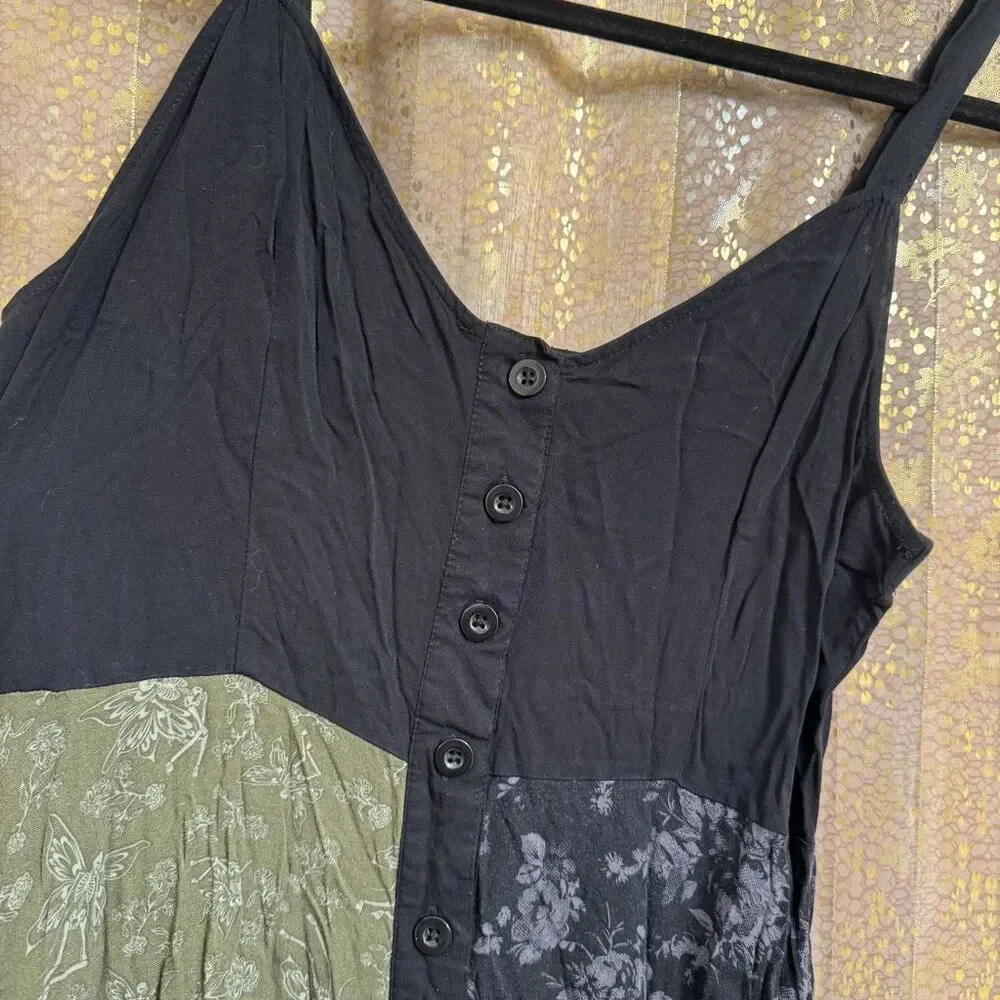 Thorn & Fable Hot Topic Skeleton Fairy Green Black Colorblock Dress L - Picture 6 of 9